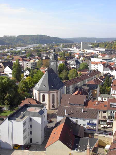 Karlskirche Zweibrücken von oben