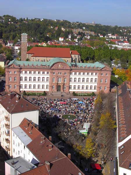 Schlossplatz Zweibrücken von oben